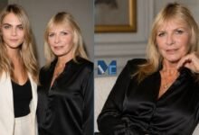 Pandora Delevingne posing with her daughter Cara Delevingne at a fashion event.