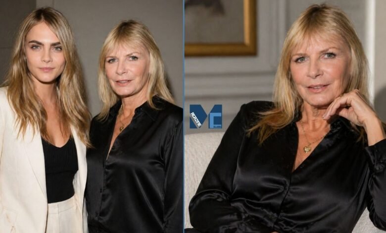 Pandora Delevingne posing with her daughter Cara Delevingne at a fashion event.