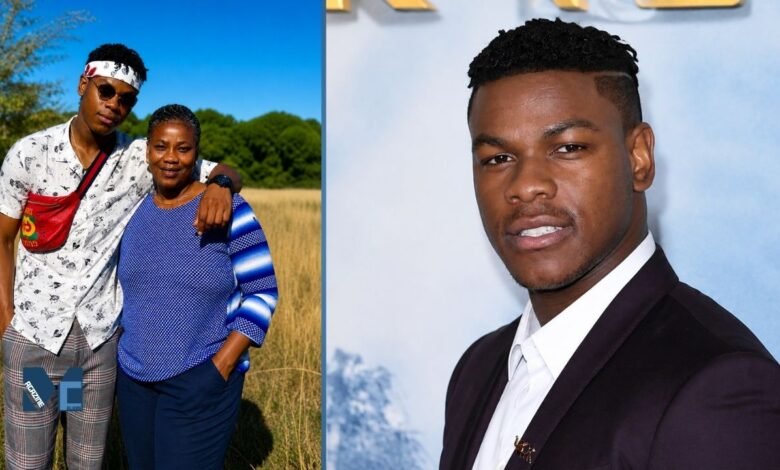 British actor John Boyega sharing a candid moment with his mother, Abigail Boyega.