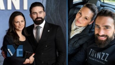 Former SAS operator Ant Middleton with his wife Emilie Middleton at a formal event and in a casual selfie