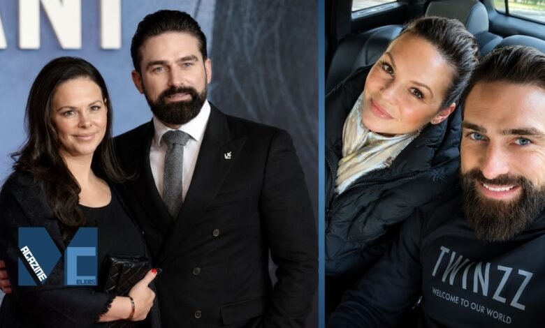 Former SAS operator Ant Middleton with his wife Emilie Middleton at a formal event and in a casual selfie