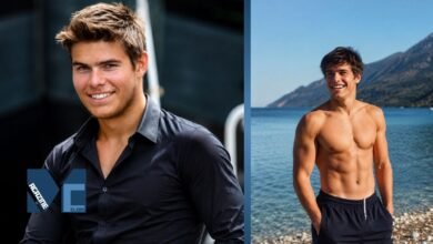 Arthur Chatto in stylish portrait and beach photos featuring casual fashion, athletic physique, and luxury editorial-style photography.