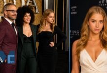 Martin Freeman attending a red carpet event with partner Rachel Benaissa and daughter Grace Freeman.