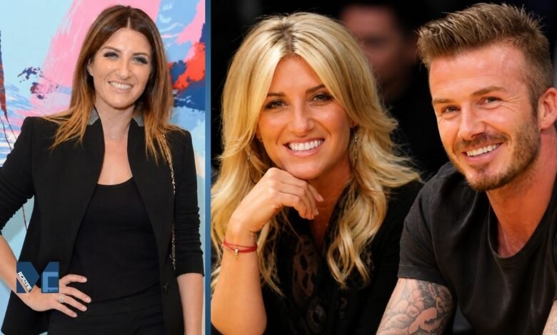Joanne Louise Beckham smiling alongside her older brother, Sir David Beckham.
