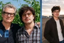 British indie musician Luca Firth with actor Colin Firth in a family portrait collage