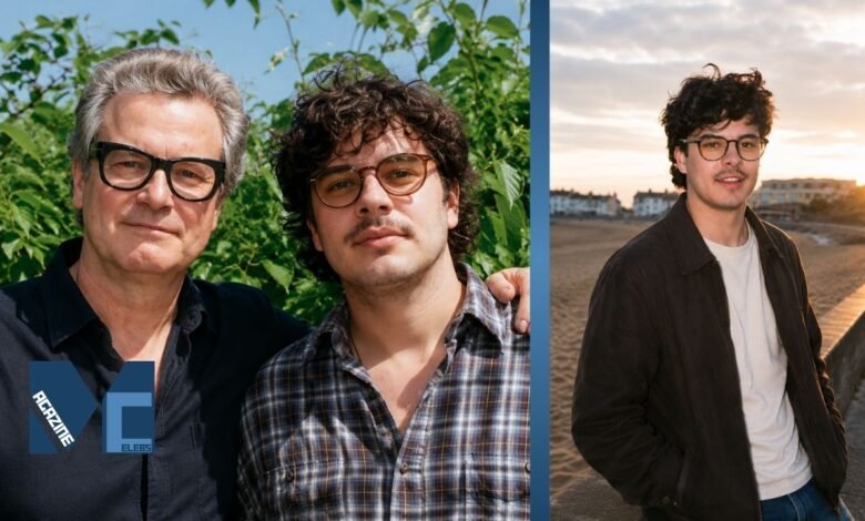 British indie musician Luca Firth with actor Colin Firth in a family portrait collage