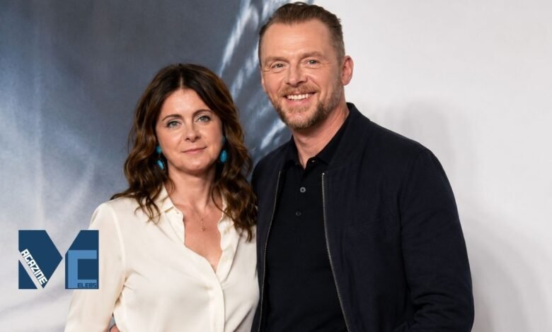 Maureen Pegg with her husband, British actor Simon Pegg, at a public event.