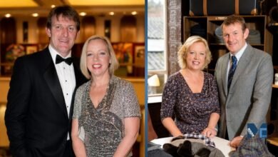 Paul Meaden and his wife Deborah Meaden attending a formal award ceremony.