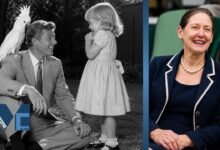 Susan Attenborough as a child with Sir David Attenborough and a recent portrait image