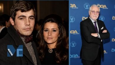 Young Brian Cox with his first wife Lilian Monroe-Carr in 1966, alongside a recent photo of the actor at the DGA Awards.