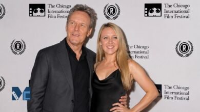 Anthony Head posing with daughter Emily Head at The Chicago International Film Festival event