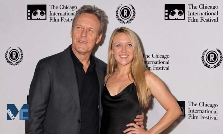 Anthony Head posing with daughter Emily Head at The Chicago International Film Festival event