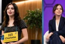 Charlotte Walsh speaking at a spelling bee competition and participating in a professional conference panel discussion.