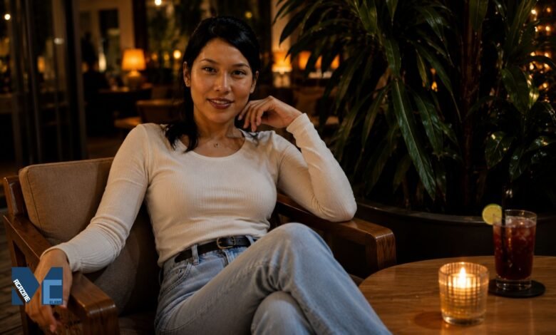 Glenda Bautista Baker sitting in a lounge area, known for her career in advertising technology and digital media leadership.