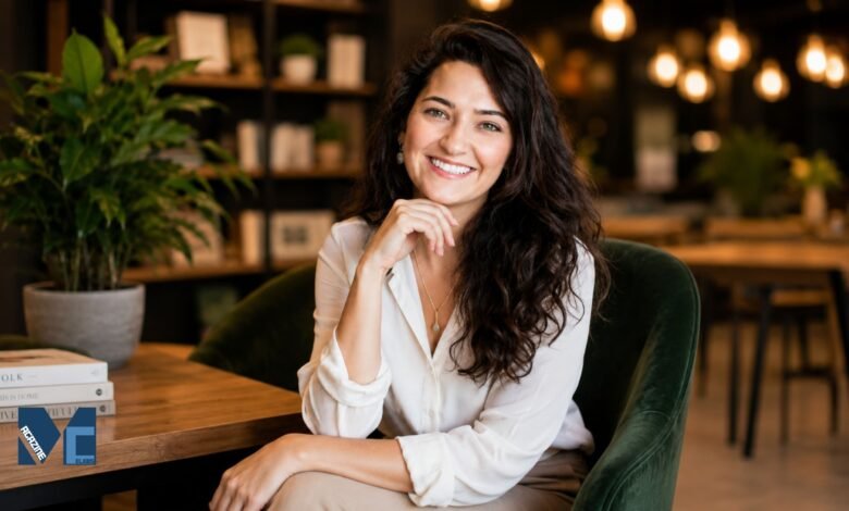 Portrait of Meredith Schwarz, American business executive and former wife of Pete Hegseth, smiling in a professional indoor setting.