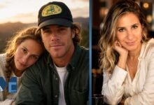 A split photograph featuring Daniel Moder and Julia Roberts on the left, and Hollywood makeup artist Vera Steimberg on the right.