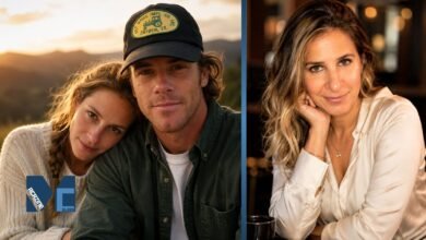 A split photograph featuring Daniel Moder and Julia Roberts on the left, and Hollywood makeup artist Vera Steimberg on the right.